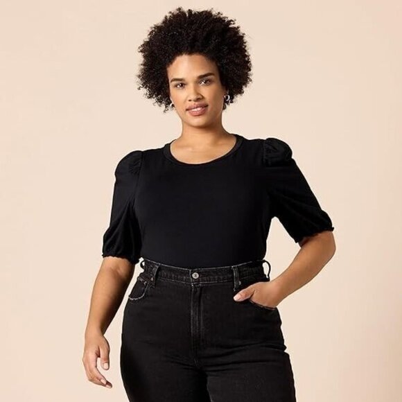Amazon Essentials Classic-Fit Puff Short-Sleeve Crewneck Boxy T-Shirt Black XXL - Picture 1 of 10